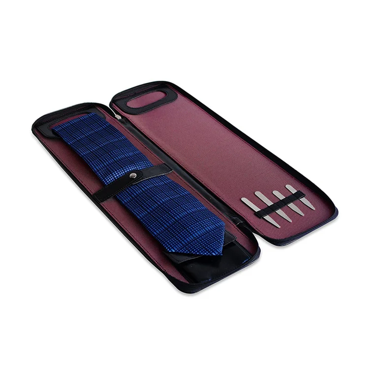 
Travel Essentials Portable PU Leather Waterproof Necktie Clips Storage Box Tie Holder Organizer Tie Case 