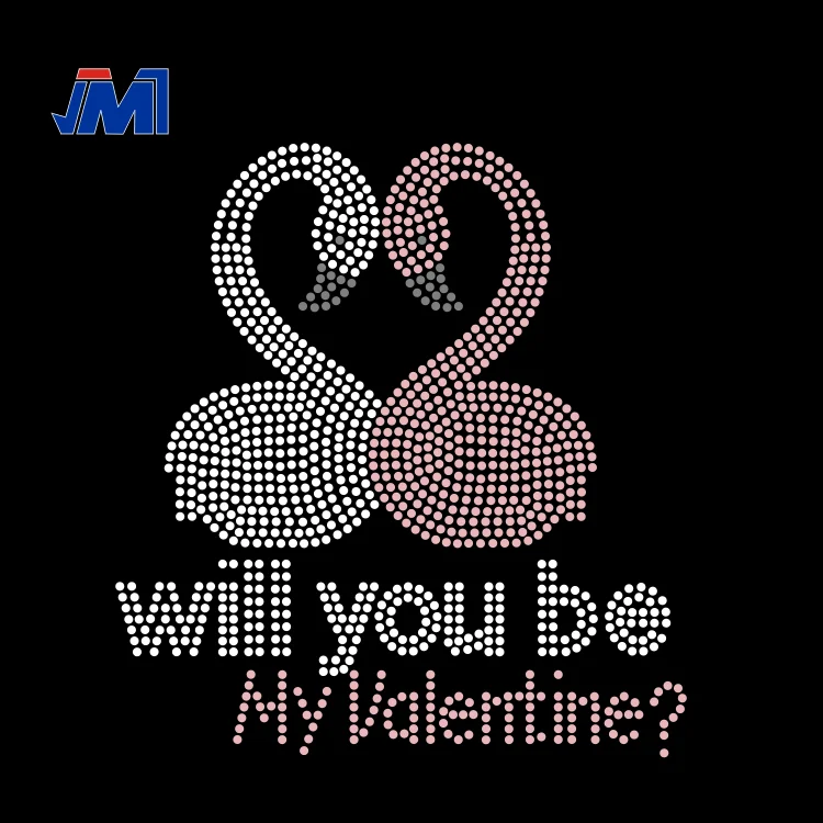 Не будете ли вы мой день Святого Валентина, Белый Розовый Лебедь, хрусталь, переводка страз на аппликацию