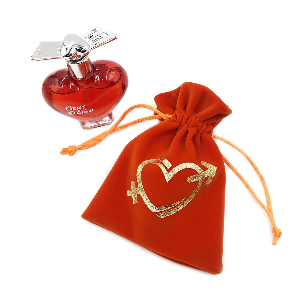 Маленький красный бархатный мешочек для ювелирных изделий с индивидуальным принтом