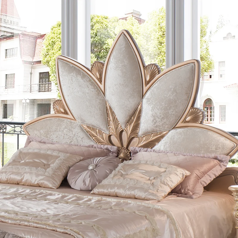 in stock Foshan Manufacture Luxury Bedroom Furniture King Size Bed