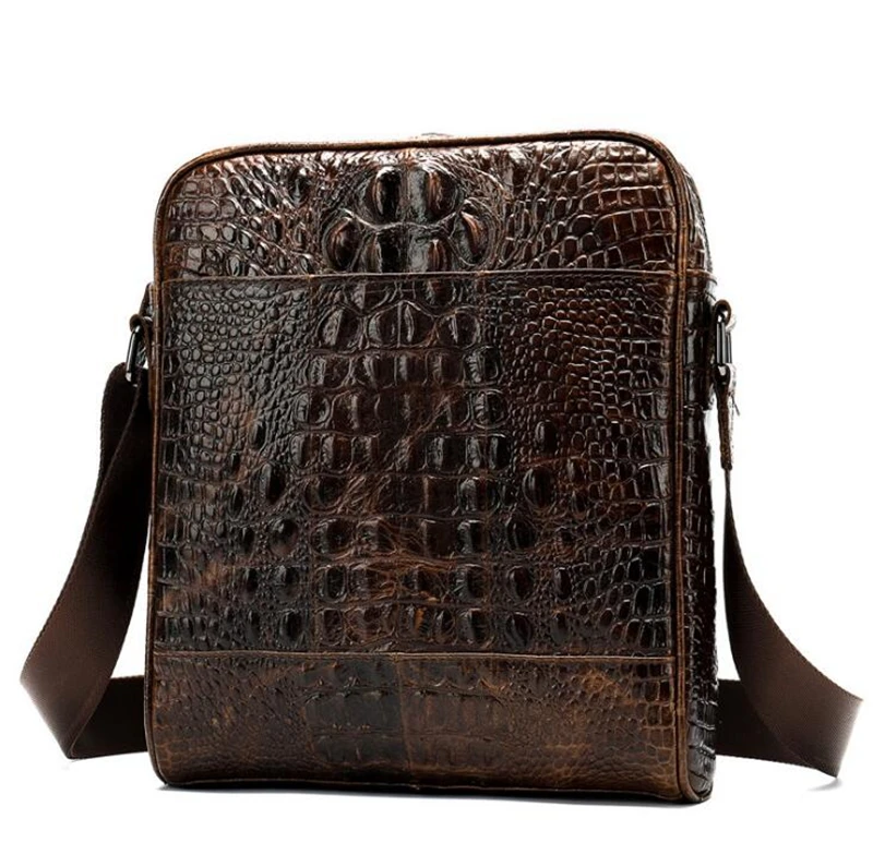 Dreamtop DTA502 crocodile grain cowhide leather crossbody bag fashion sling bag men shoulder with custom logo