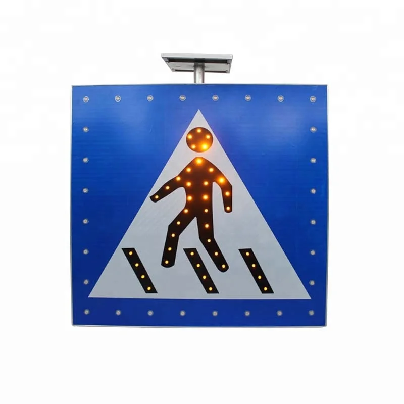 Солнечный СВЕТОДИОДНЫЙ мигающий предупреждающий знак для пешеходного движения