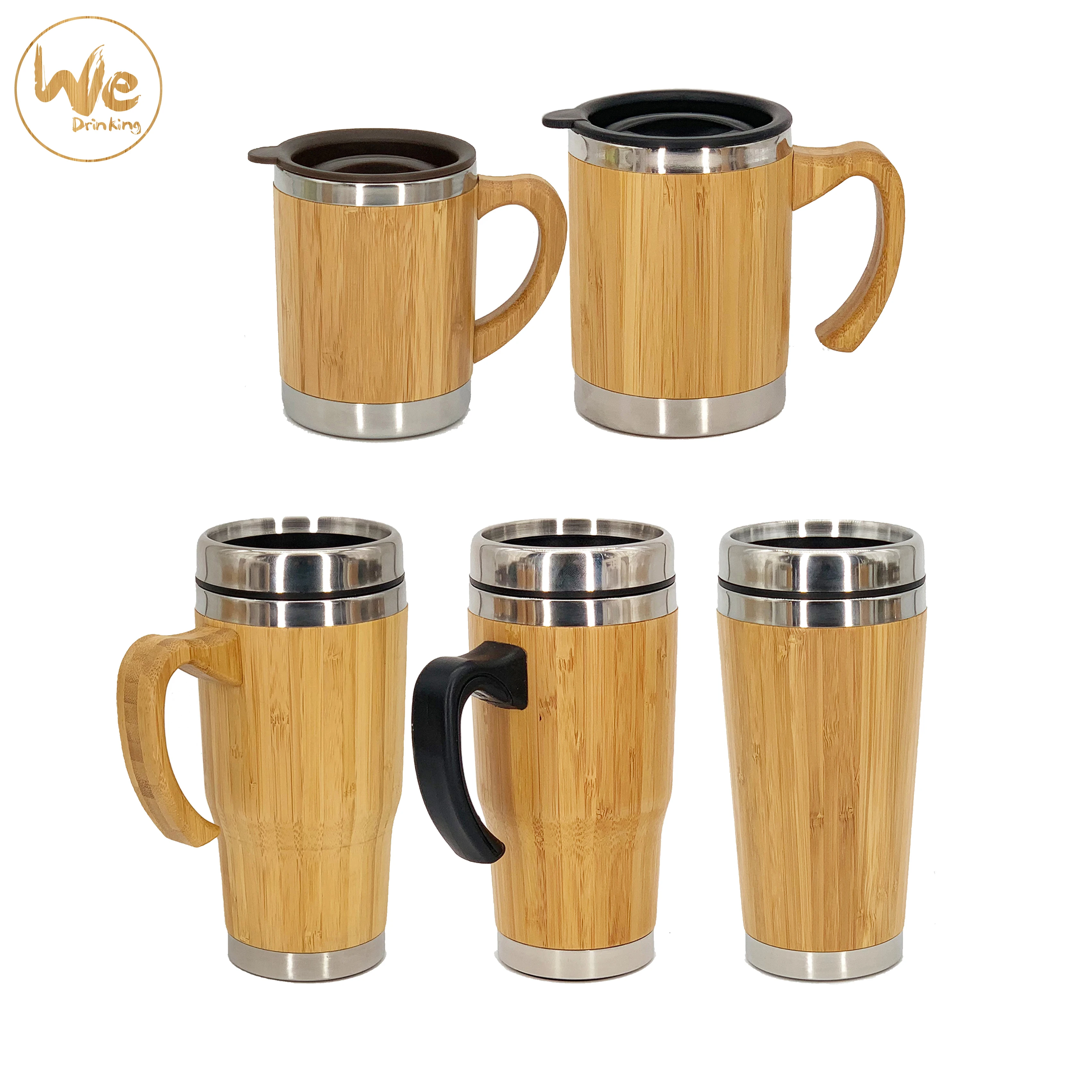 BM01 490ml 17oz Original  Reusable Bamboo Tea Cup with 18/8 Stainless Steel Inside