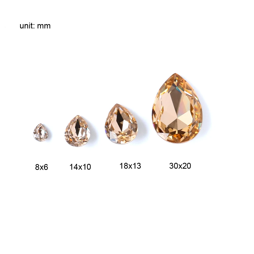 Разноцветные кристаллы в форме капли, модный камень для изготовления ювелирных изделий