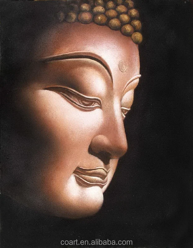 
Modern Home Goods Abstract Wall Art Oil Paintings of Buddha Faces on Canvas 