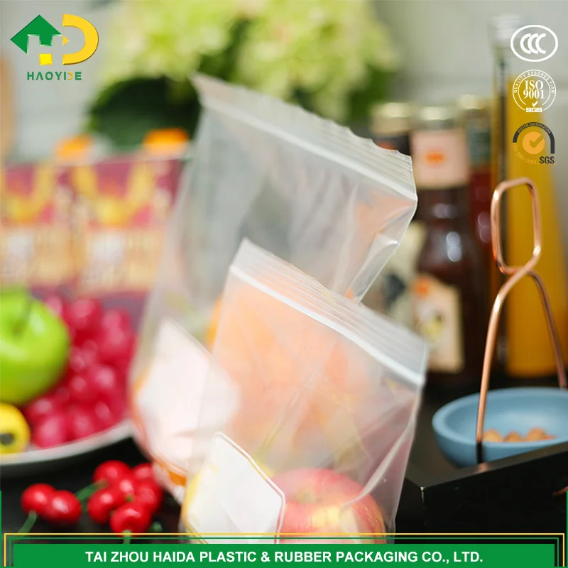 Cheap Price Custom Size Fruit Packaging Double Ziplock Bags