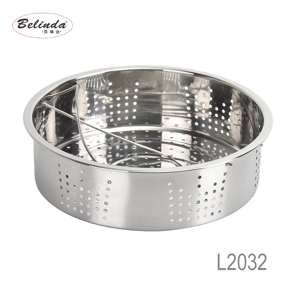 Portable Folding 18/8 Stainless Steel Steamer Basket with Handle