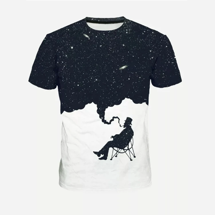 Quality Custom 100% Polyester Graphic T Shirts Sublimation Full Print Shirt For Men