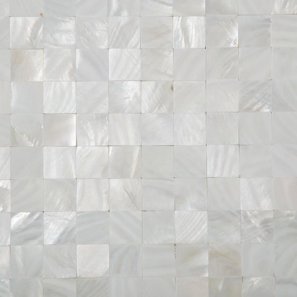 Белый квадрат перламутровый мозаичный