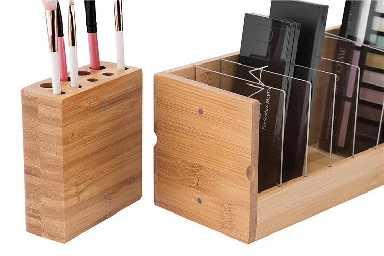 Bamboo Makeup Cosmetic Eyeshadow Palette Organizer