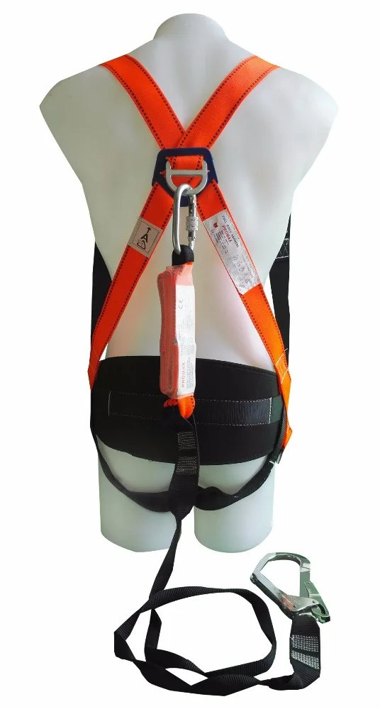 Full Body Harness with Energy Absorber Double Lanyard with Scaff Hook