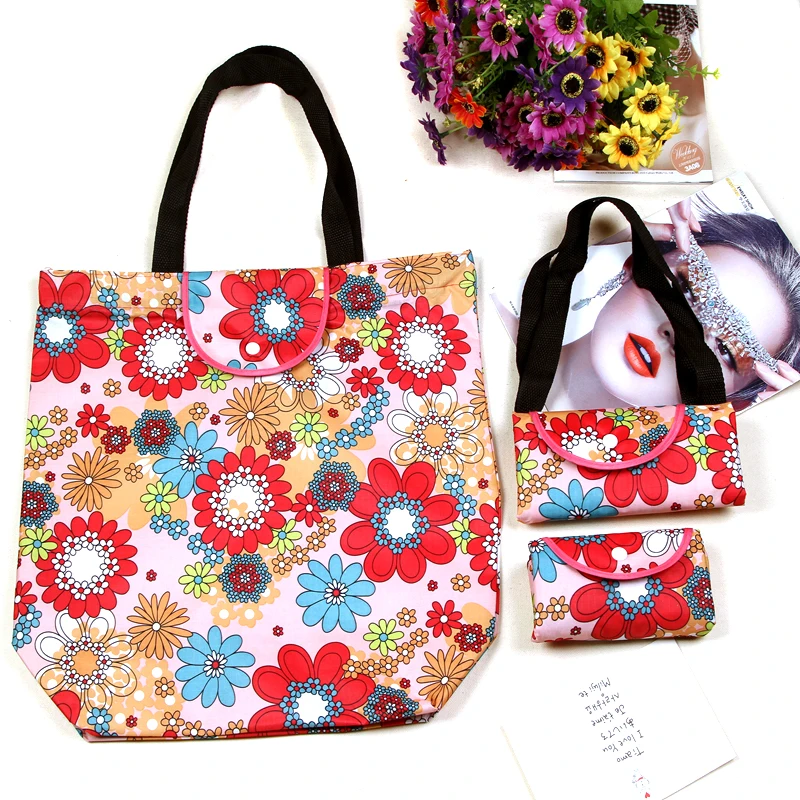 Wholesale Ladies Color Dot Zipper Tote Bag Foldable Tote Bag Green Shopping Bag