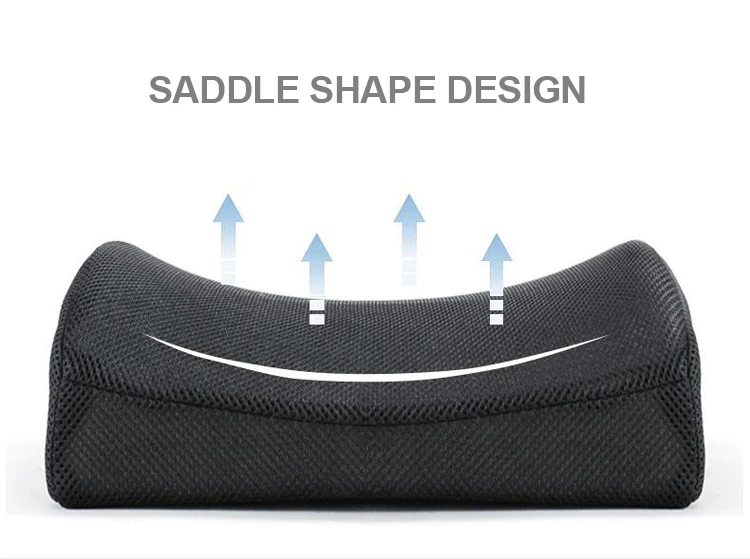 OEKO-TEX Car Seat Office Chair Lumbar Waist Rest Relieve Pain Pressure 3D Mesh Cover Memory Foam Back Support Cushion