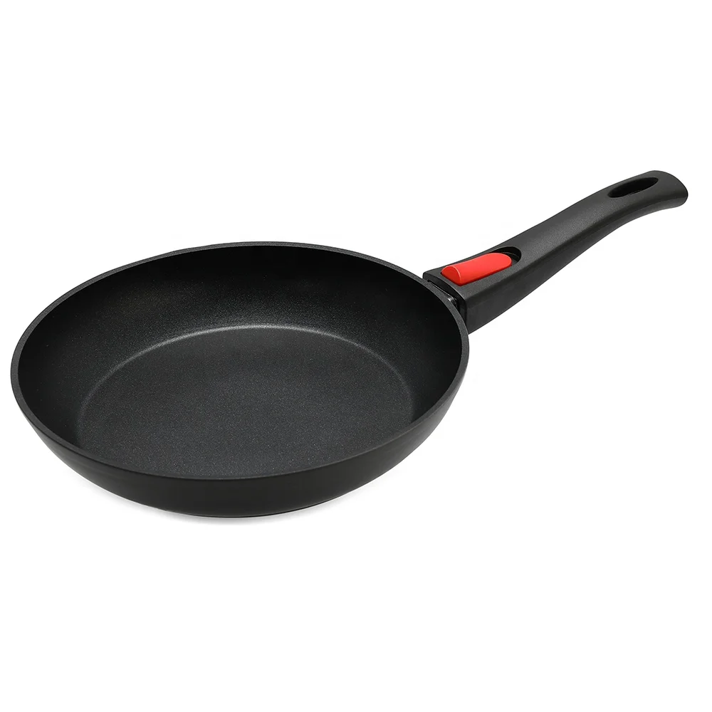Aluminum forged fry pan with premium nonstick ceramic coating and detachable handle