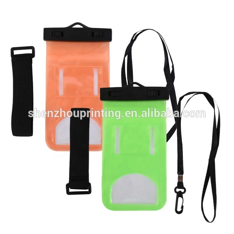 Factory underwater waterproof phone pouch dry bag with armband, glow in dark 360 full waterproof case for asus zenfone 2