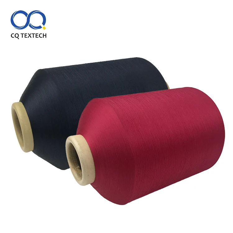 
100% Polyester Semi Dull Dyed Color Twist yarn for knitting fabric, label, seamless knitting 