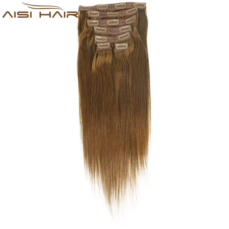 Wholesale Price Natural Black 100%  Human Hair Brazilian Clip In Hair Extensions