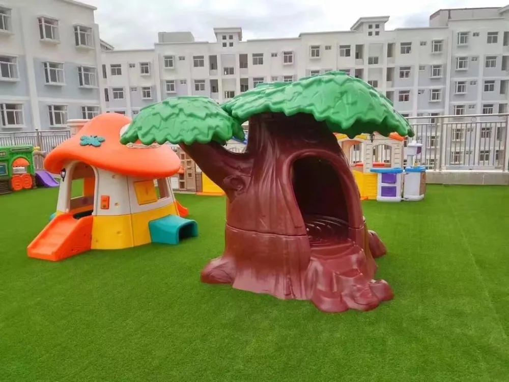 YL-36402 Custom Design Mini Toddler Children Plastic Playhouse Kids Plastic Children House Indoor Playground Set With Slide