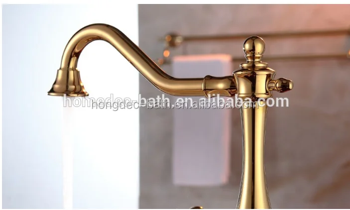 5 start hotel Luxury european Modern Single Lever rose Gold Brass Rotation shower room Antique Faucet