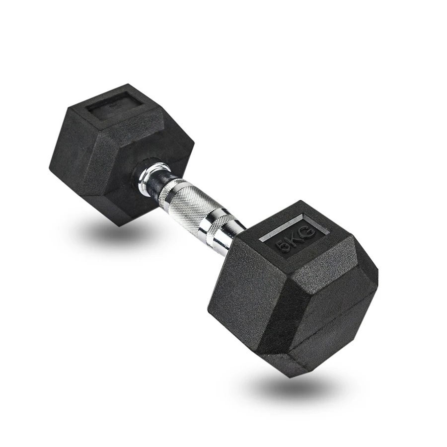 Wholesale black hex / hexagonal / hexagon rubber coated gym dumbells dumbles dummbells dumbbells sets