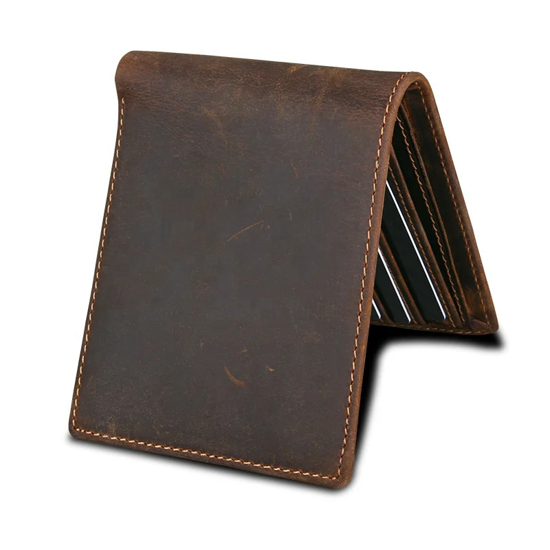 Genuine Leather Men Wallet RFID Blocking Design Monederos Male Purse High Quality Card Holder Wallet Gift For Men