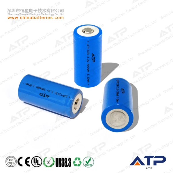 Cheap 17370 3.2V 500mah li ion battery / rechargeable battery 17370 Lifepo4 cell