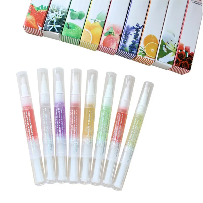 
Garson OEM private logo Fruit Flower Flavor Cuticle Revitalizer Oil nail nutrition oil pen with soft brush 