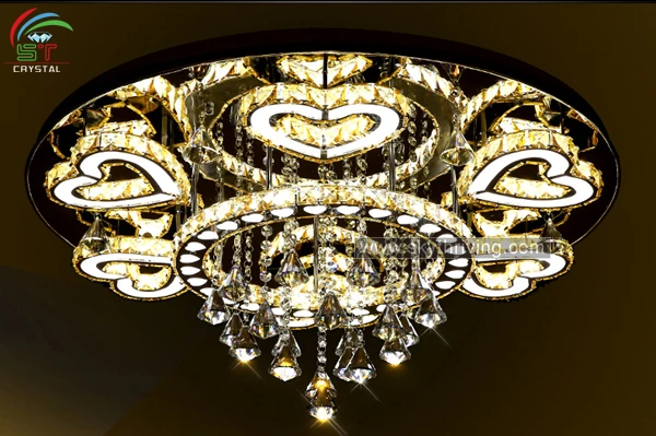 Heart-shaped led crystal ceiling light