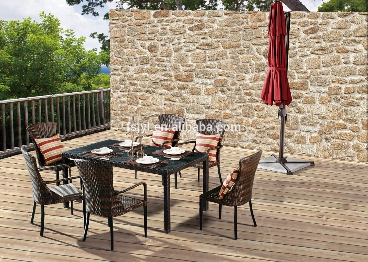 Popular outdoor rattan furniture dining set for garden home used