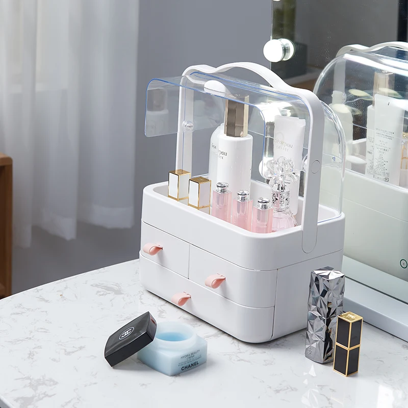 
Portable Makeup Cosmetic Organizer Jewelry Storage Box with Drawer luxury cosmetic plastic box 