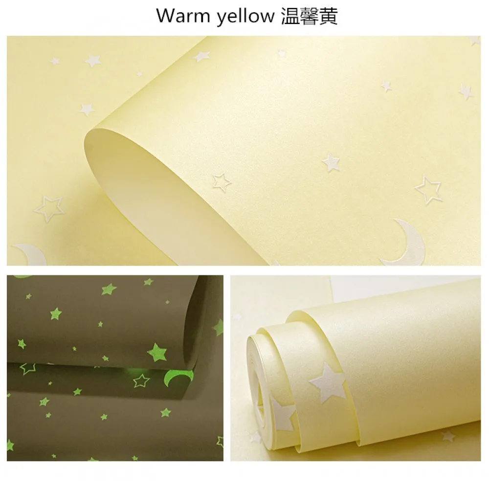 
BL Star moon children room luminous non-woven 3D wallpaper 