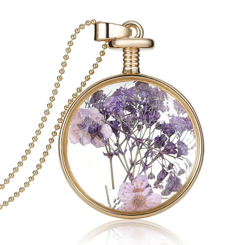 Hot Sale Glass living Necklace with Coin Locket Pendant Necklace Charm Necklace Wholesale