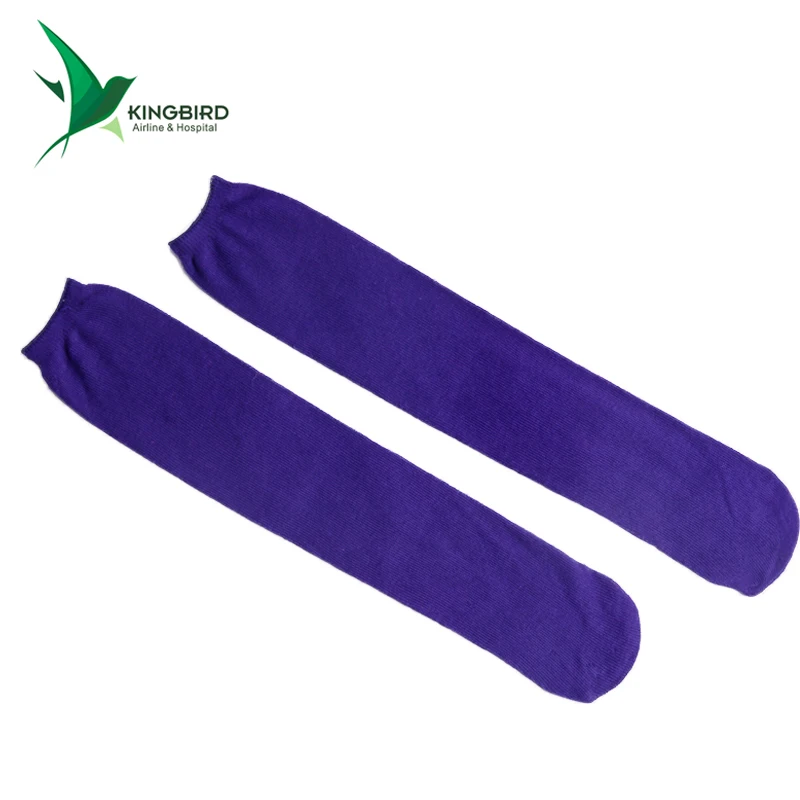100% Polyester Yarn Airline Disposable Long Travel Unisex Slipper Socks