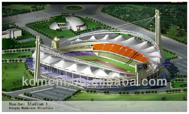 
PTFE Tensile Membrane Structure Gymnasium Stadium Canopy Roofing 