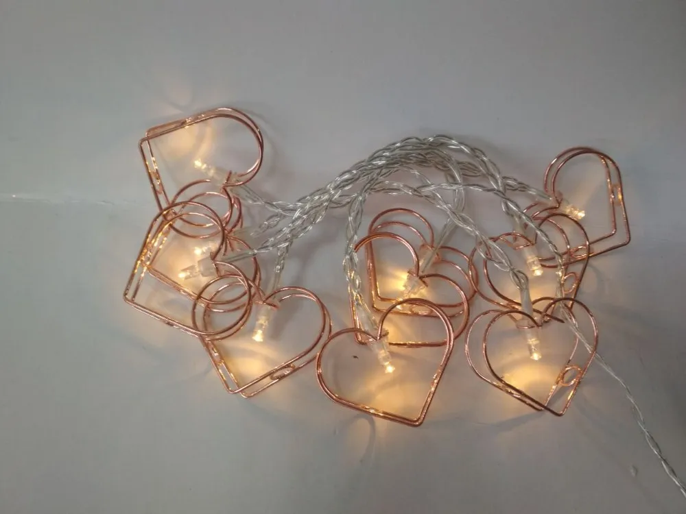 Love Hearts Light luces de navidad Decoration Ramadan Indoor Wedding Metal Gloden Heart Shape Light Love Light