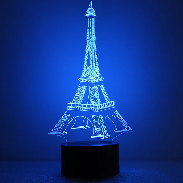 (Promotion) USB Powered Famous Paris The Eiffel Tower Shape 3D LED Lamp