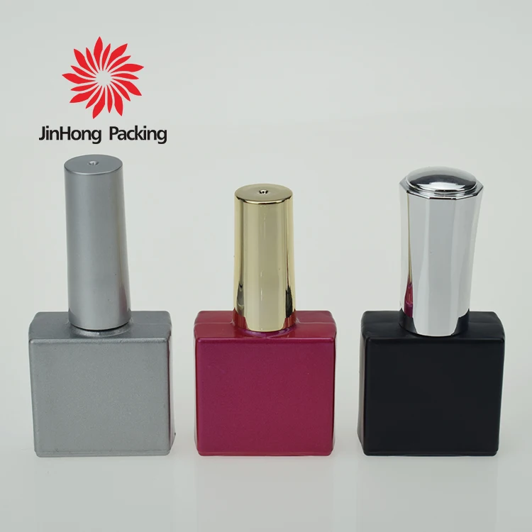 
empty pink square custom 15ml nail gel polish round bottle 15ml packaging 
