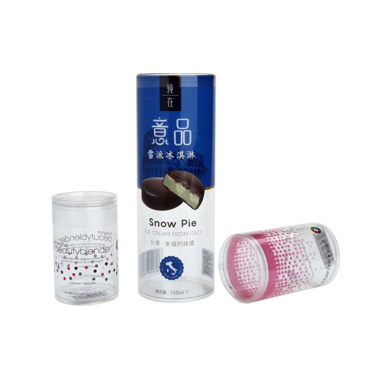 Factory Custom Clear PET PVC Plastic Cylinder Box ,Round Plastic Box with Lid