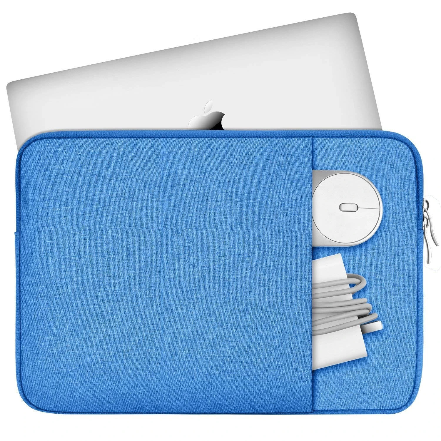 Blue Business Style Ultra-Book Laptop Carrying Case Protective Bag Sleeve Made of Felt Neoprene Fabric and PU Size Inch