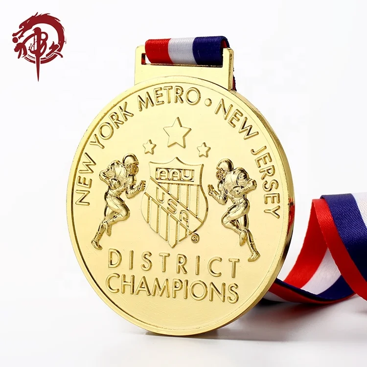 Chinese Supplier Custom 3D Metal Award Gold Silver Bronze Medals Football and Soccer Medal