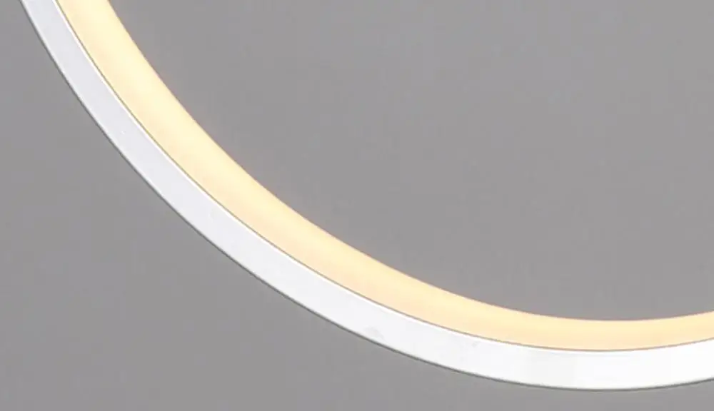 Modern Nature circle  White LED Acrylic Pendant Light Remote Control Included With 1 Ring chrome Finish