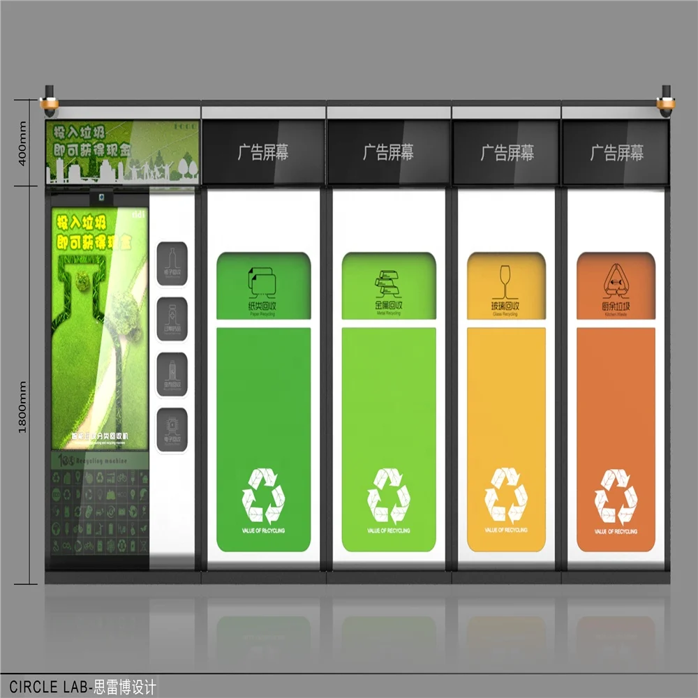 
Intelligent outdoor reverse vending machine, screw and general compression,provide free solutions for long-term development. 