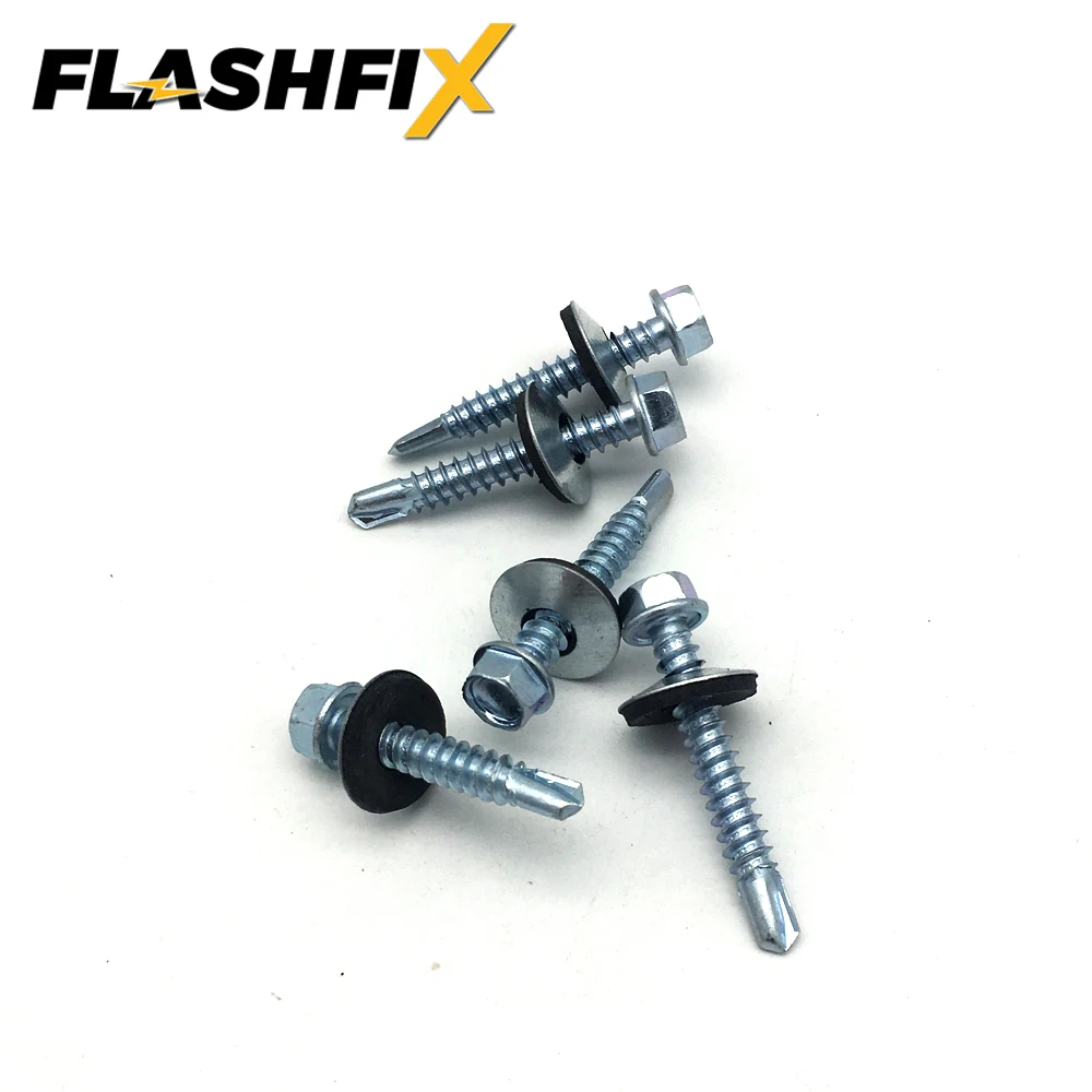 Hex Washer Head Recessed Self Tapping Drilling Screw With EPDM Boned Washer