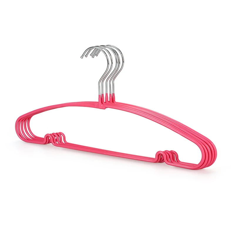 Clothing Type Adult Standard Colored Plastic PVC Coated Bulk Laundry Metal Wire Clothes Coat Hangers