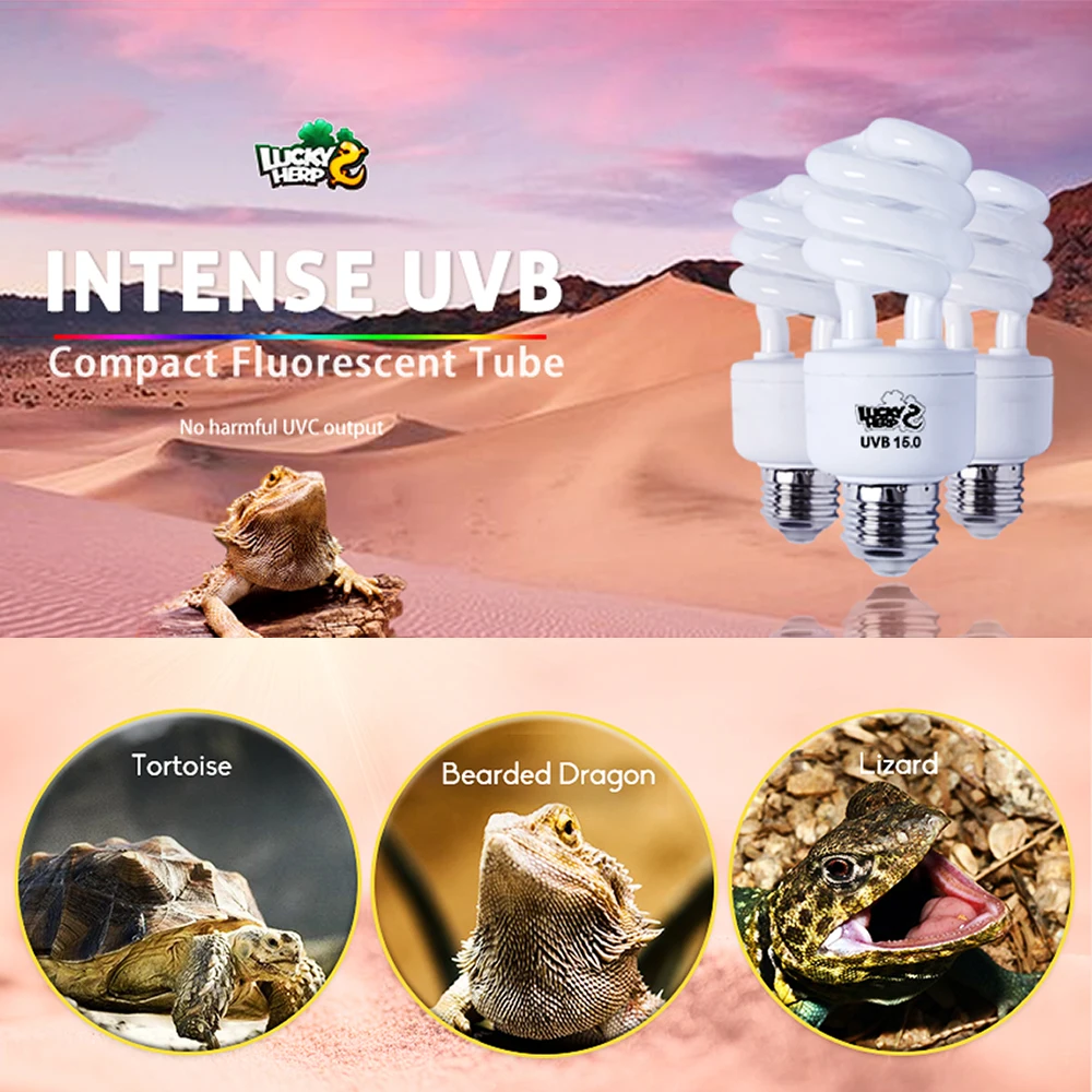 Reptile lamp,  uvb 15.0 bulb compact fluorescent lamp 13w for bearded dragon