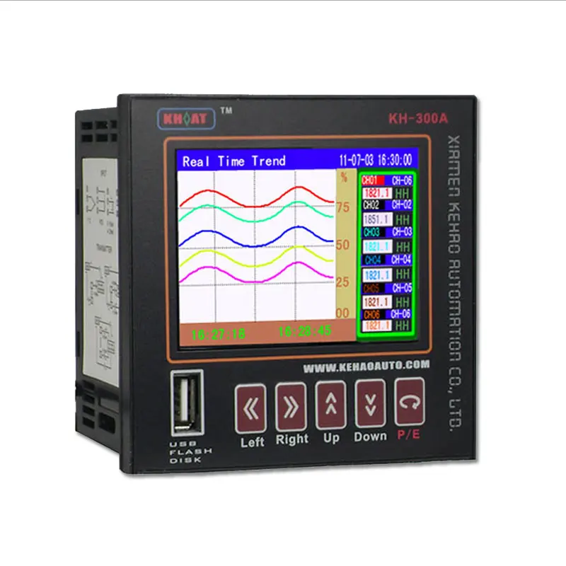 KH300AG: Smart Current Voltage Data Recorder with 2/4/6/8/12/18 Channels Color Pressure Paperless Data Recorder Wth USB+RS485