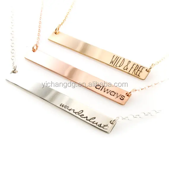 
Custom Necklace in Sterling Silver,Custom made engraved Name Logo necklace 