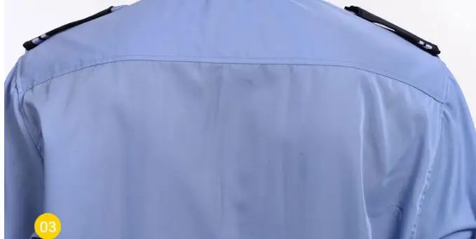 Safety Guard Security Uniform Blue Long Sleeves Shirts Light Weight Breathable Soft Feeling