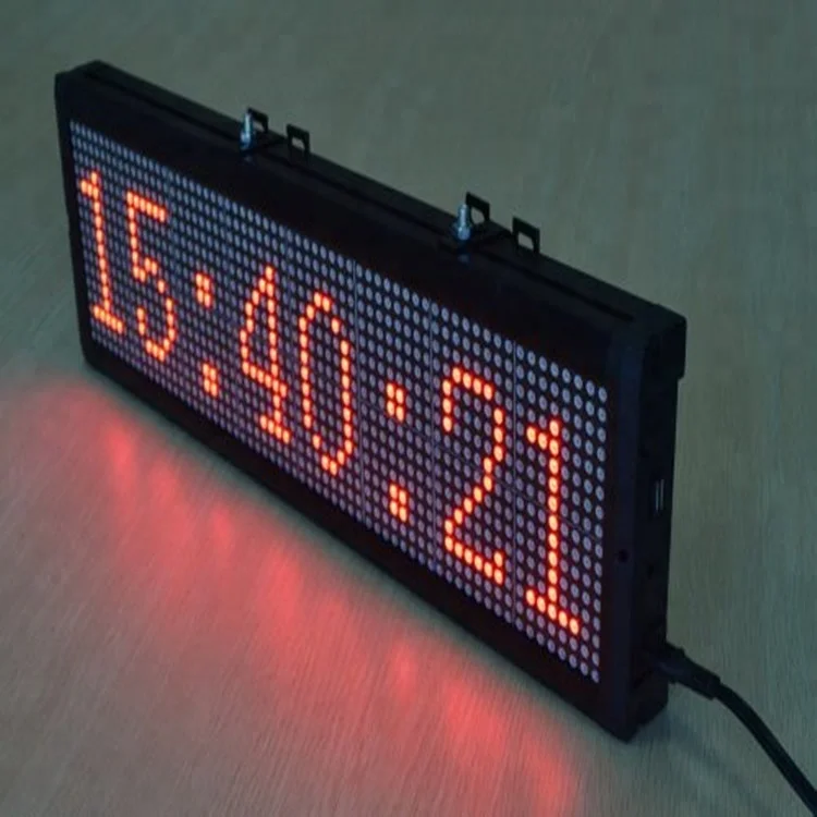 digital advertising equipment product P4/P4.72/P7.625 dot matrix program led digital clock red display