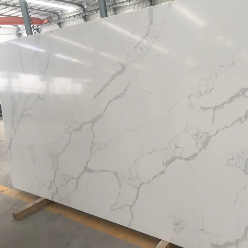 Polished Slabs with Multi-colors Artificial Quartz Wholesale Xiamen White Graphic Design Modern Villa Online Technical Support